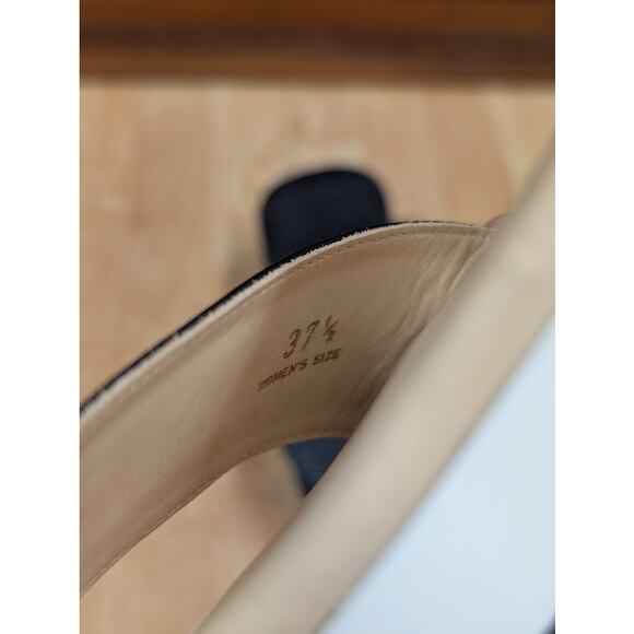 HOGAN womens platform sandals size EU 37.5 US 7 white and black ankle strap - Picture 9 of 9